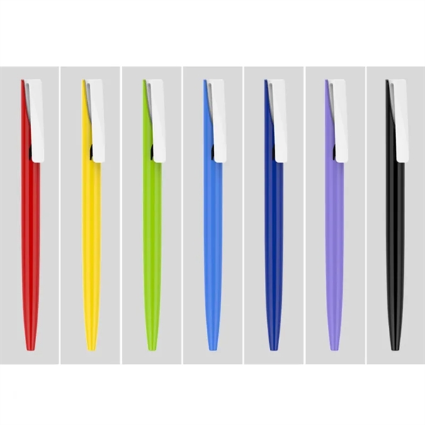 Slim Colorful Retractable Plastic Ballpoint Pen - Slim Colorful Retractable Plastic Ballpoint Pen - Image 2 of 3