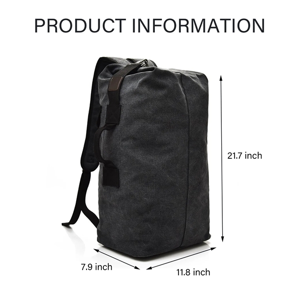 Duffel Bag Top Load Double Strap Canvas Backpack - Duffel Bag Top Load Double Strap Canvas Backpack - Image 1 of 8