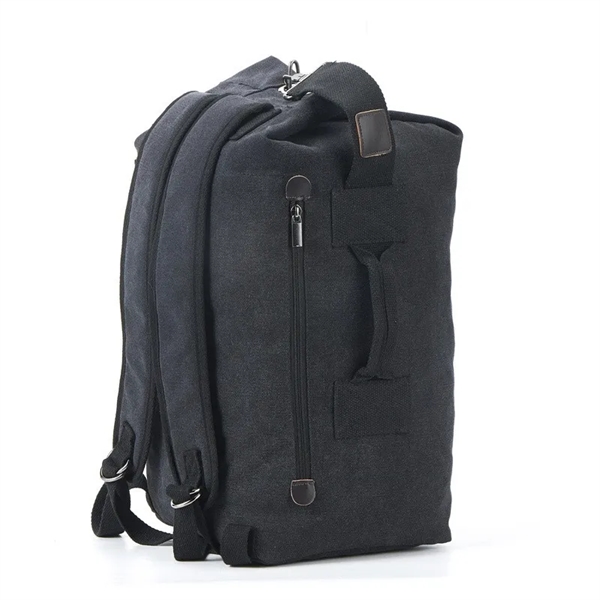 Duffel Bag Top Load Double Strap Canvas Backpack - Duffel Bag Top Load Double Strap Canvas Backpack - Image 3 of 8