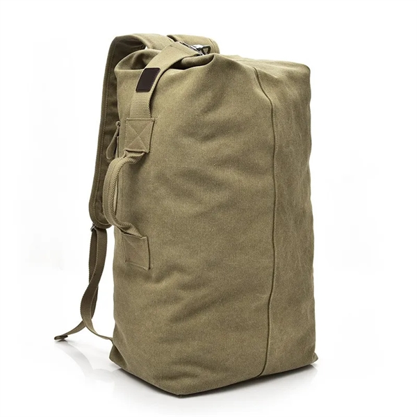 Duffel Bag Top Load Double Strap Canvas Backpack - Duffel Bag Top Load Double Strap Canvas Backpack - Image 4 of 8
