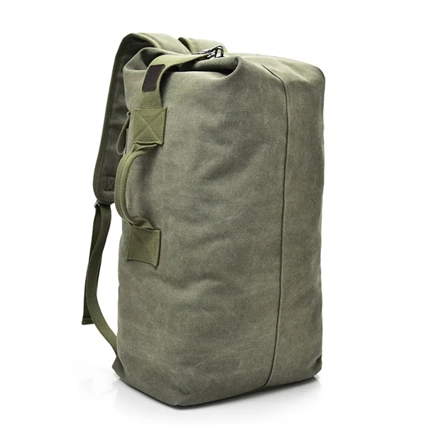 Duffel Bag Top Load Double Strap Canvas Backpack - Duffel Bag Top Load Double Strap Canvas Backpack - Image 6 of 8
