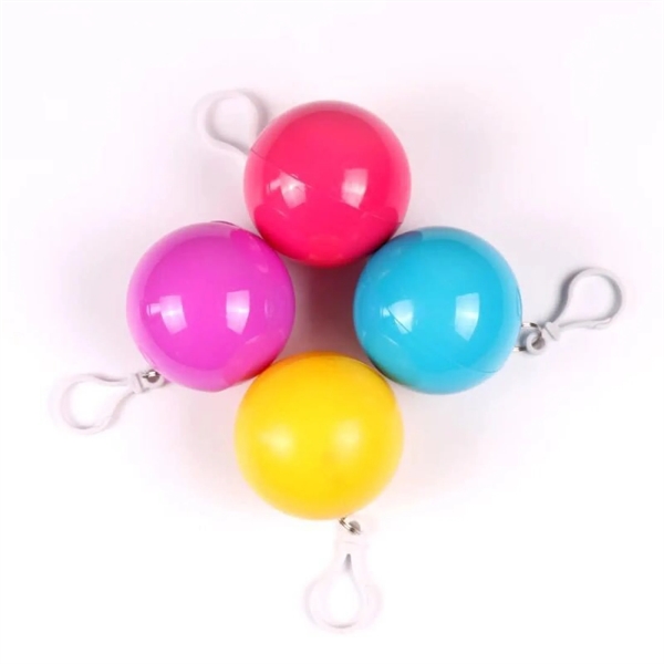 Disposable Rain Poncho In Keychain Ball - Disposable Rain Poncho In Keychain Ball - Image 1 of 2