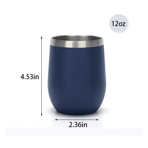 12 OZ Egg Shape Stainless Steel Wine Tumbler  With Transpare - 12 OZ Egg Shape Stainless Steel Wine Tumbler  With Transpare - Image 3 of 3