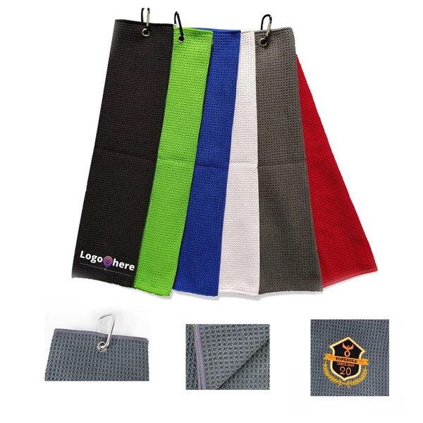 Golf Towel Waffle Embroidered Logo - Golf Towel Waffle Embroidered Logo - Image 1 of 3