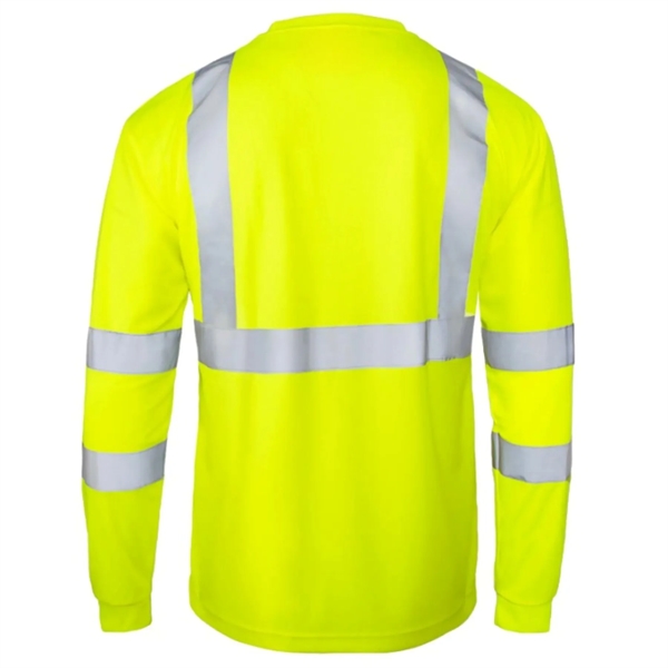 Hi Viz Class 3 170gsm Cotton Knitted Safety Pocket T-Shirt - Hi Viz Class 3 170gsm Cotton Knitted Safety Pocket T-Shirt - Image 3 of 7