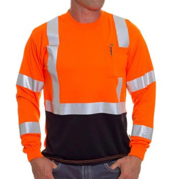 Hi Viz 170gsm Cotton Knitted Class 3 Safety Pocket T-Shirt - Hi Viz 170gsm Cotton Knitted Class 3 Safety Pocket T-Shirt - Image 0 of 5