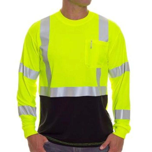 Hi Viz 170gsm Cotton Knitted Class 3 Safety Pocket T-Shirt - Hi Viz 170gsm Cotton Knitted Class 3 Safety Pocket T-Shirt - Image 3 of 5