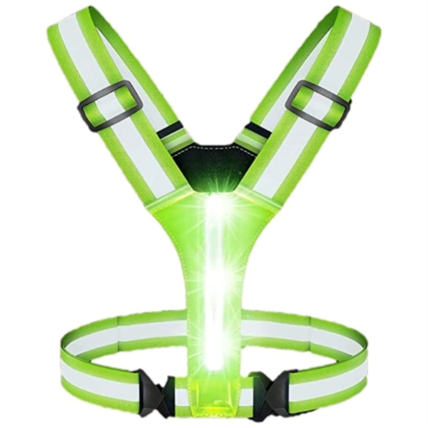 LED Cross Belt Adjustable Reflective Safety Running Hi Vis - LED Cross Belt Adjustable Reflective Safety Running Hi Vis - Image 1 of 3