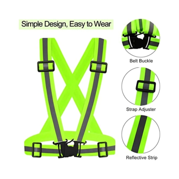 Adjustable Reflective Safety Running Hi Vis Cross Belt - Adjustable Reflective Safety Running Hi Vis Cross Belt - Image 2 of 6