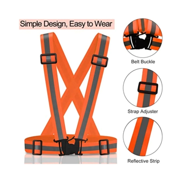 Adjustable Reflective Safety Running Hi Vis Cross Belt - Adjustable Reflective Safety Running Hi Vis Cross Belt - Image 3 of 6