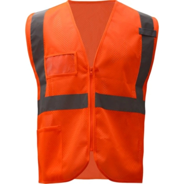 Hi Visibility Reflective Mesh Safety Zip Vest With Pockets - Hi Visibility Reflective Mesh Safety Zip Vest With Pockets - Image 0 of 3