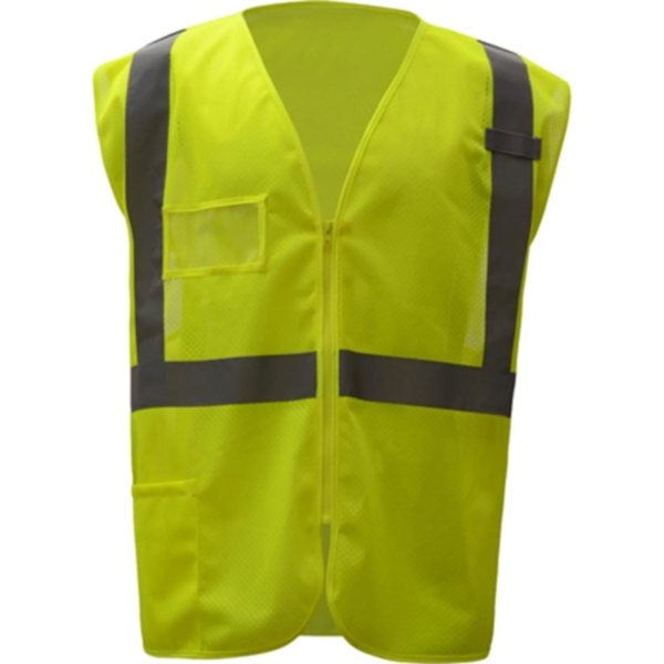 Hi Visibility Reflective Mesh Safety Zip Vest With Pockets - Hi Visibility Reflective Mesh Safety Zip Vest With Pockets - Image 2 of 3