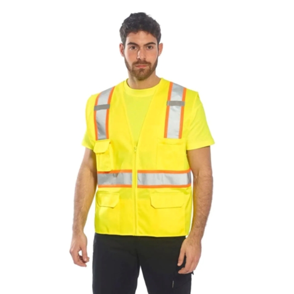 Hi Viz Two Tone Reflective Contrast Mesh Safety Vest - Hi Viz Two Tone Reflective Contrast Mesh Safety Vest - Image 0 of 4