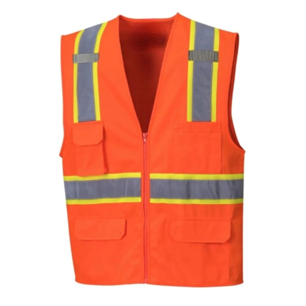 Hi Viz Two Tone Reflective Contrast Mesh Safety Vest - Hi Viz Two Tone Reflective Contrast Mesh Safety Vest - Image 2 of 4