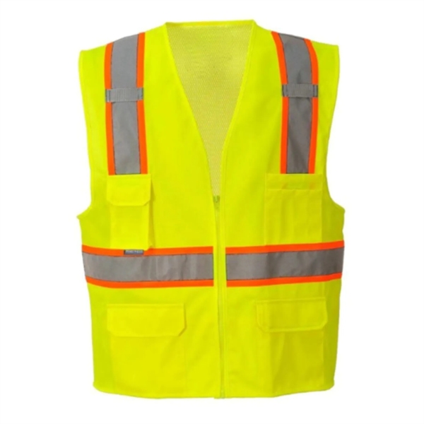 Hi Viz Two Tone Reflective Contrast Mesh Safety Vest - Hi Viz Two Tone Reflective Contrast Mesh Safety Vest - Image 3 of 4