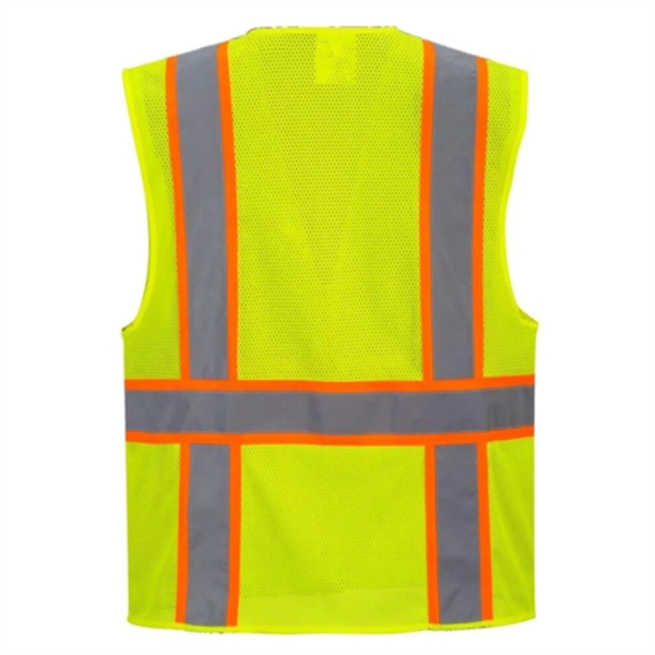 Hi Viz Two Tone Reflective Contrast Mesh Safety Vest - Hi Viz Two Tone Reflective Contrast Mesh Safety Vest - Image 4 of 4