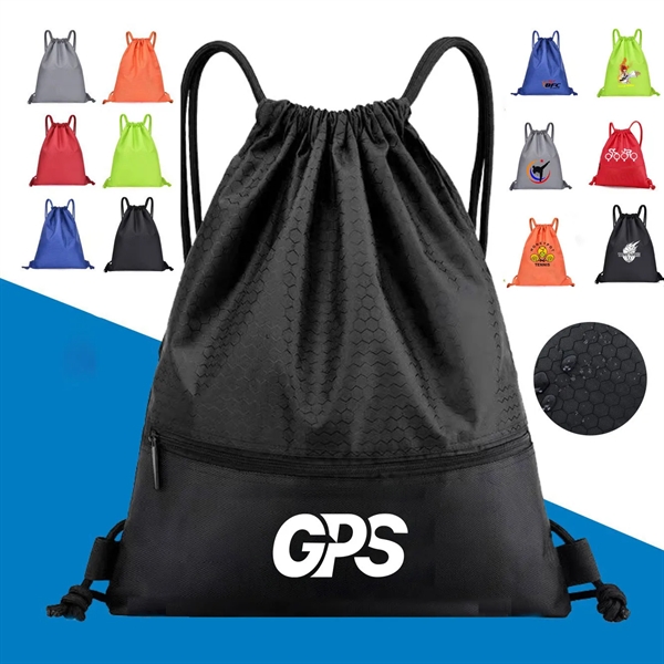 Waterproof Drawstring Backpack Sports Gym Bag - Waterproof Drawstring Backpack Sports Gym Bag - Image 0 of 2
