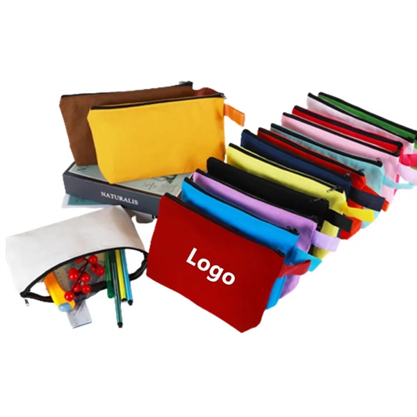 Canvas Pencil Pouch Craft Makeup Cosmetic Zipper Bag - Canvas Pencil Pouch Craft Makeup Cosmetic Zipper Bag - Image 0 of 5