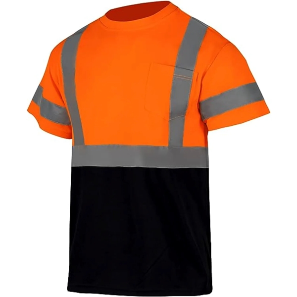 Class 3 Hi Viz Color Block Reflective Safety Pocket T-Shirt - Class 3 Hi Viz Color Block Reflective Safety Pocket T-Shirt - Image 2 of 5