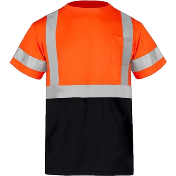 Class 3 Hi Viz Color Block Reflective Safety Pocket T-Shirt - Class 3 Hi Viz Color Block Reflective Safety Pocket T-Shirt - Image 1 of 5