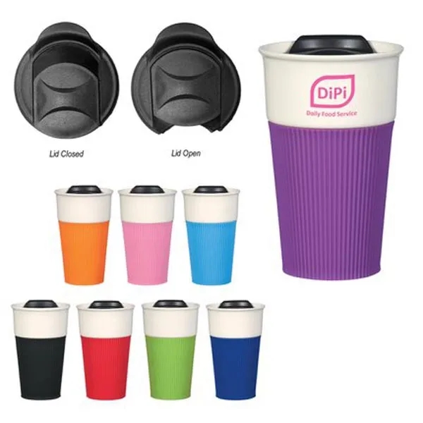 13 Oz. Ceramic Mug With Silicone Sleeve - 13 Oz. Ceramic Mug With Silicone Sleeve - Image 0 of 1