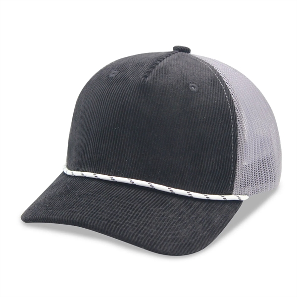 Corduroy 5 Panels Trucker Cap w/Rope - Corduroy 5 Panels Trucker Cap w/Rope - Image 5 of 6