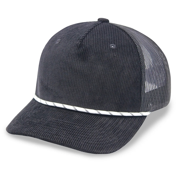 Corduroy 5 Panels Trucker Cap w/Rope - Corduroy 5 Panels Trucker Cap w/Rope - Image 6 of 6