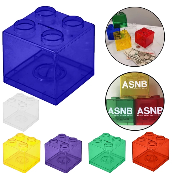 Clear Transparent Plastic Coin Banks - Clear Transparent Plastic Coin Banks - Image 1 of 10