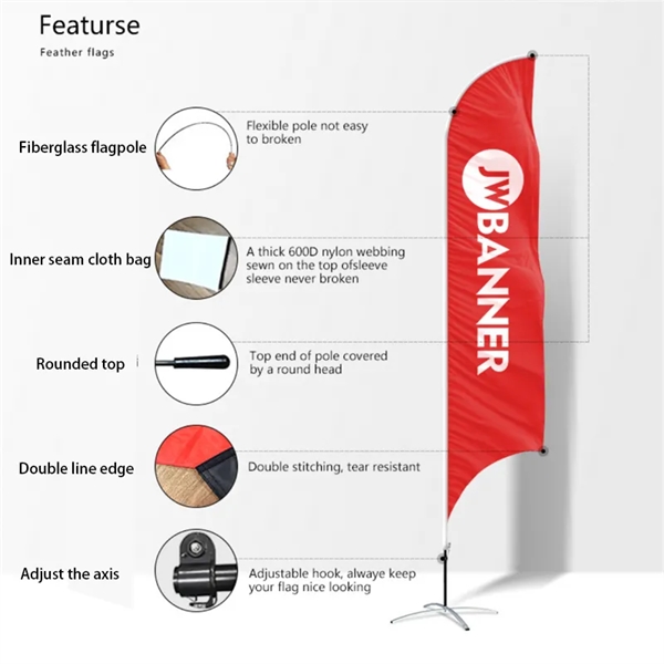 Custom Advertising Feather Beach Flags - Custom Advertising Feather Beach Flags - Image 3 of 5