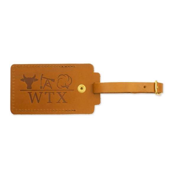 Full-Grain Leather Luggage Tag with snap- Made in USA - Full-Grain Leather Luggage Tag with snap- Made in USA - Image 4 of 6