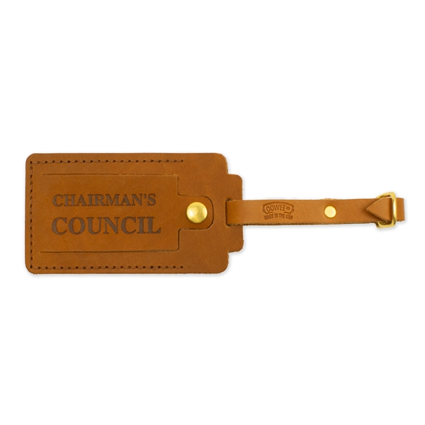 Full-Grain Leather Luggage Tag with snap- Made in USA - Full-Grain Leather Luggage Tag with snap- Made in USA - Image 5 of 6