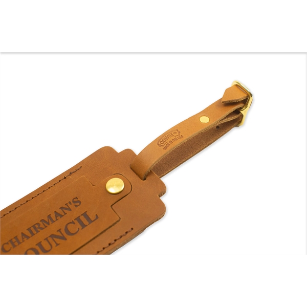 Full-Grain Leather Luggage Tag with snap- Made in USA - Full-Grain Leather Luggage Tag with snap- Made in USA - Image 6 of 6