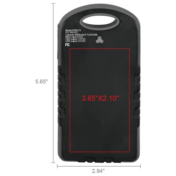 The Usil UL 8000Mah Solar Power Bank - The Usil UL 8000Mah Solar Power Bank - Image 6 of 6