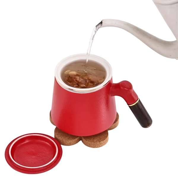 14 oz Ceramic Coffee Tea Cup with Lid Handle Infuser - 14 oz Ceramic Coffee Tea Cup with Lid Handle Infuser - Image 11 of 12