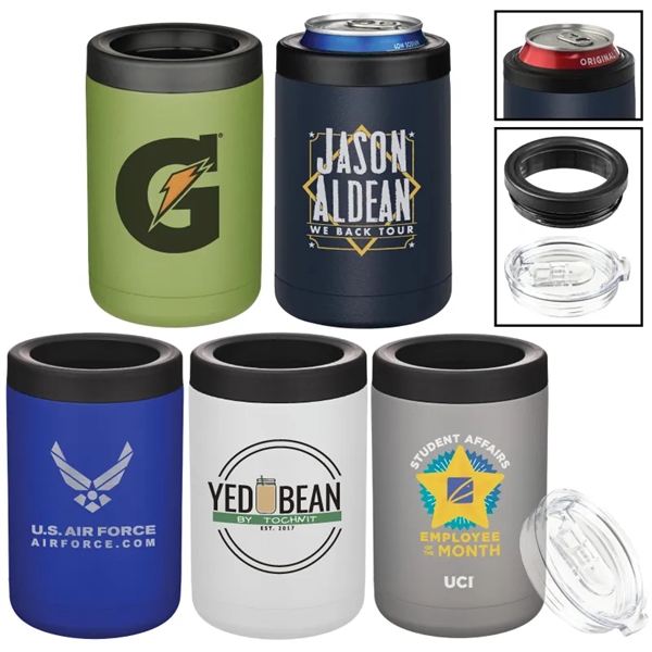 Powder Coated 2 in 1 Vacuum Insulated Can Holder and Tumbler - Powder Coated 2 in 1 Vacuum Insulated Can Holder and Tumbler - Image 0 of 6