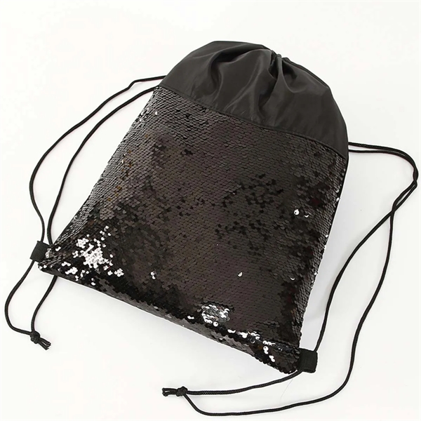 Cool Sequin Drawstring Bag - Cool Sequin Drawstring Bag - Image 1 of 4