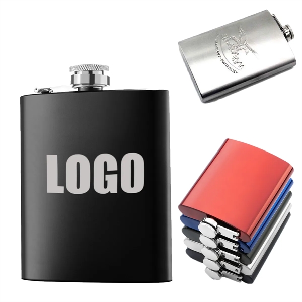 8 Oz Stainless Steel Hip Flasks With A Screw Top - 8 Oz Stainless Steel Hip Flasks With A Screw Top - Image 0 of 1