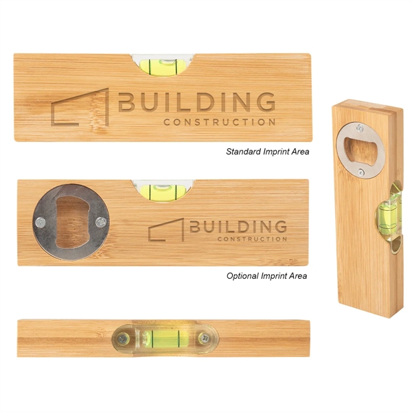 Custom Bamboo Level With Bottle Opener