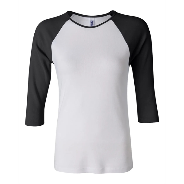 BELLA + CANVAS Women's 1X1 Baby Rib Raglan Three-Quarter ... - BELLA + CANVAS Women's 1X1 Baby Rib Raglan Three-Quarter ... - Image 10 of 27