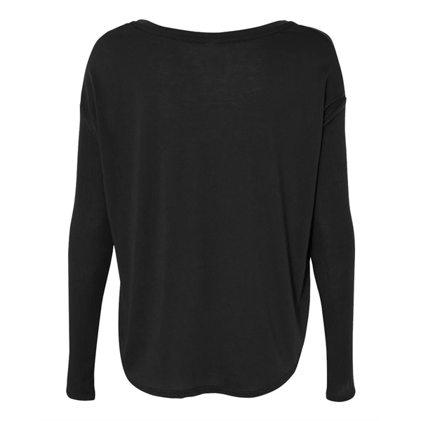 BELLA + CANVAS Women's Flowy 2x1 Ribbed Long Sleeve Tee - BELLA + CANVAS Women's Flowy 2x1 Ribbed Long Sleeve Tee - Image 6 of 21