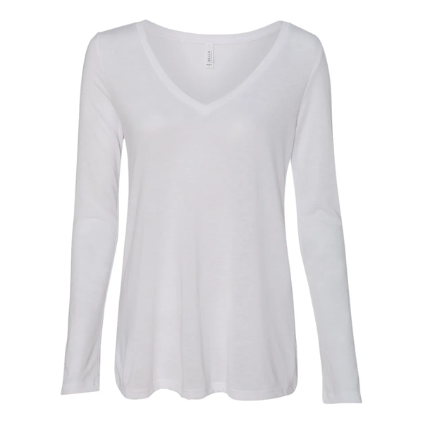 BELLA + CANVAS Women's Flowy Long Sleeve V-Neck Tee - BELLA + CANVAS Women's Flowy Long Sleeve V-Neck Tee - Image 11 of 24