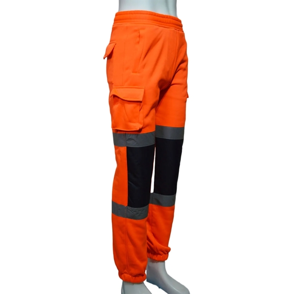 Hi Viz Combat Reflective Tape Safety Jogging Fleece Pant - Hi Viz Combat Reflective Tape Safety Jogging Fleece Pant - Image 4 of 6