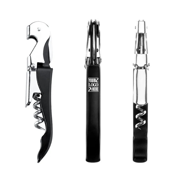 3 in 1 Corkscrew Wine Opener with Foil Cutter - 3 in 1 Corkscrew Wine Opener with Foil Cutter - Image 3 of 5