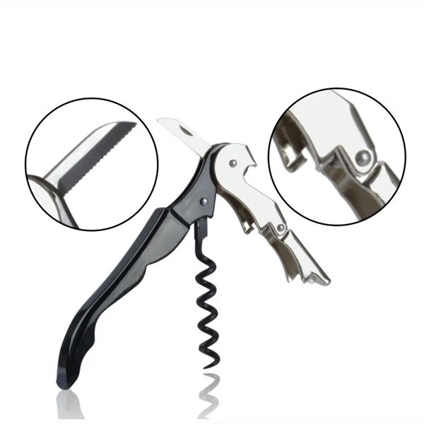 3 in 1 Corkscrew Wine Opener with Foil Cutter - 3 in 1 Corkscrew Wine Opener with Foil Cutter - Image 4 of 5