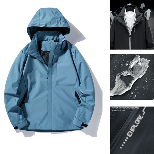Full-Zip Waterproof Hooded Light Casual Hiking Jacket - Full-Zip Waterproof Hooded Light Casual Hiking Jacket - Image 3 of 5