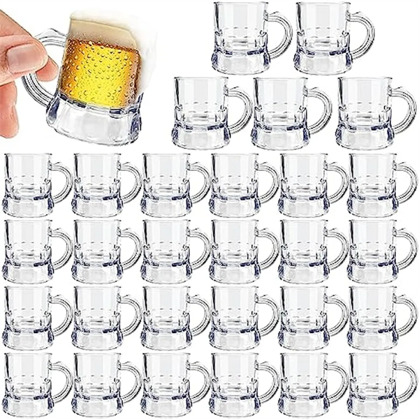 1oz Mini Plastic Beer Mug Shot Glass With Handle - 1oz Mini Plastic Beer Mug Shot Glass With Handle - Image 0 of 6