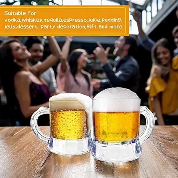 1oz Mini Plastic Beer Mug Shot Glass With Handle - 1oz Mini Plastic Beer Mug Shot Glass With Handle - Image 4 of 6