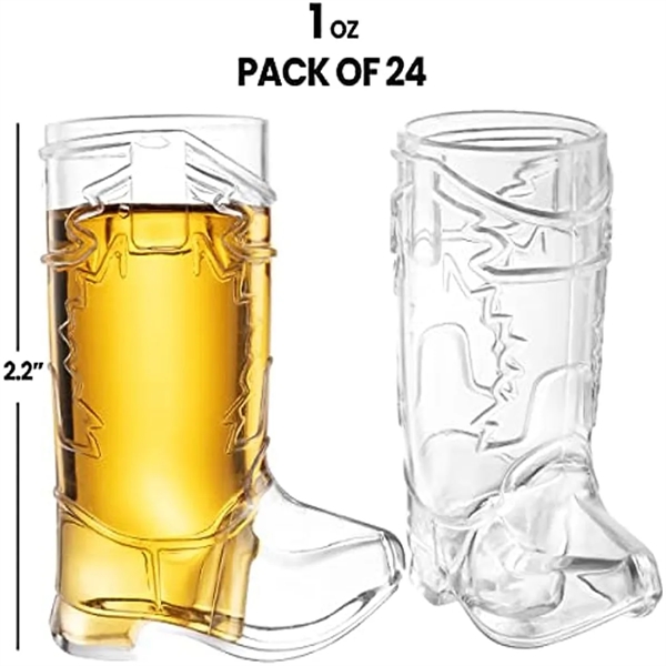 1Oz Mini Cowboy Boot Shot Glass Cup Reusable - 1Oz Mini Cowboy Boot Shot Glass Cup Reusable - Image 1 of 4