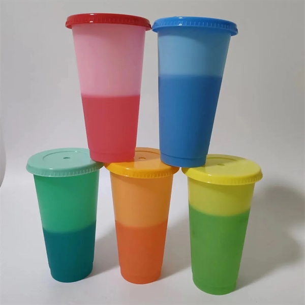 Reusable Color Changing Cup Plastic Tumblers With Lids - Reusable Color Changing Cup Plastic Tumblers With Lids - Image 2 of 4