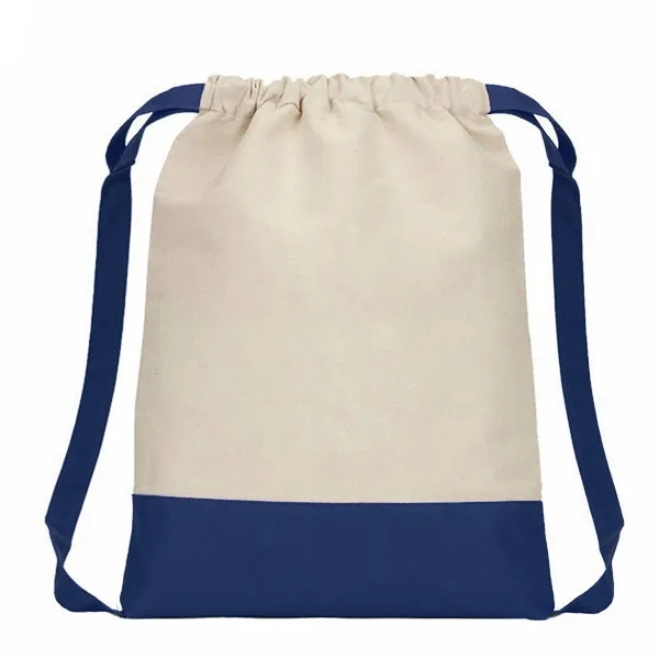 Two Tone 8 oz. Cotton Drawstring Backpack - Two Tone 8 oz. Cotton Drawstring Backpack - Image 2 of 9